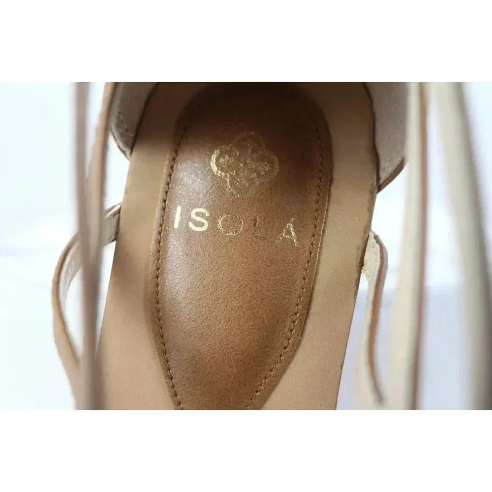 ISOLA beige open toe ladies wedge shoes size 9